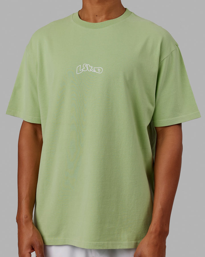 Unisex Mad Happy Heavyweight Tee Oversize - Green Fig