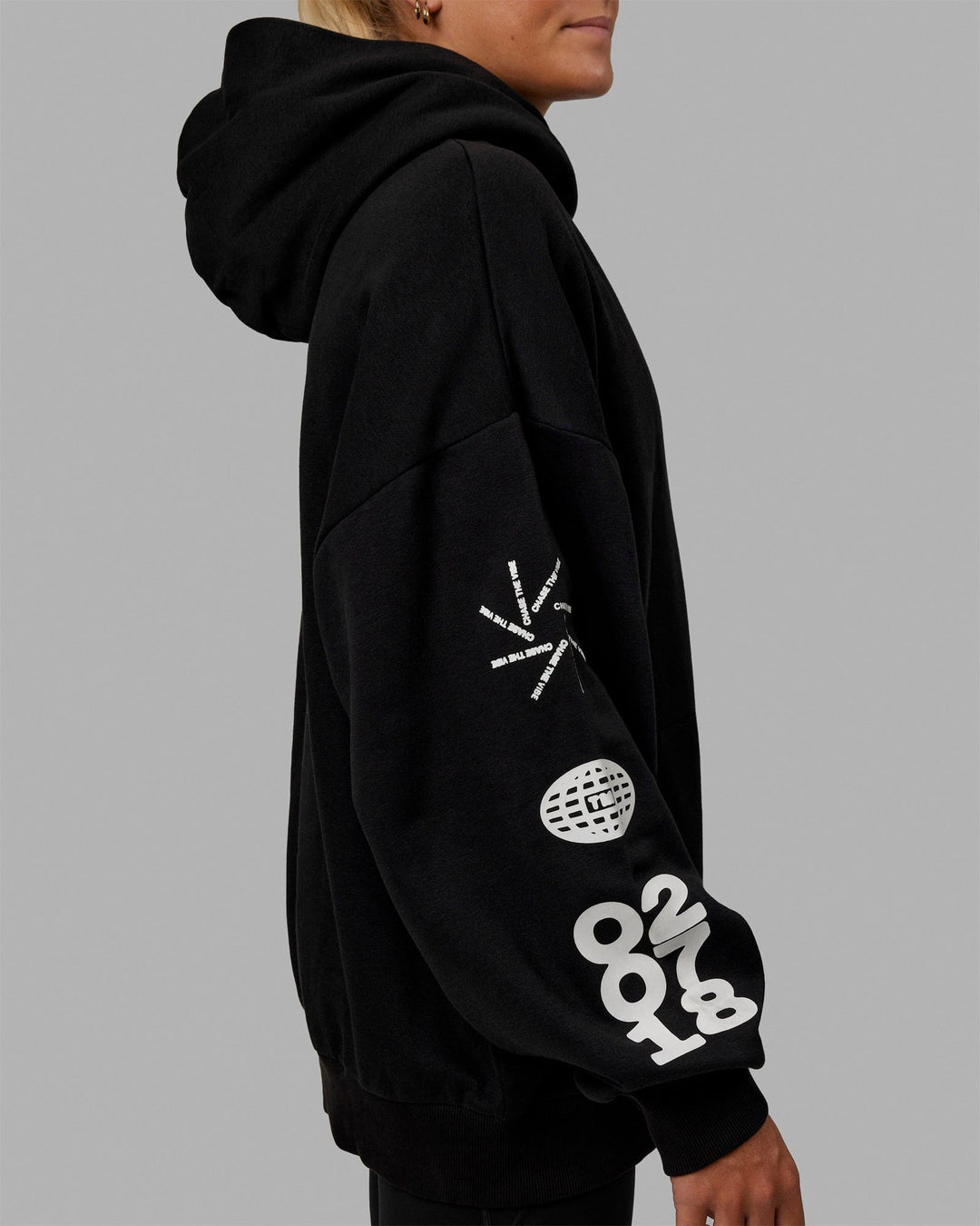 Unisex Millennium Hoodie Oversize - Black-Off White