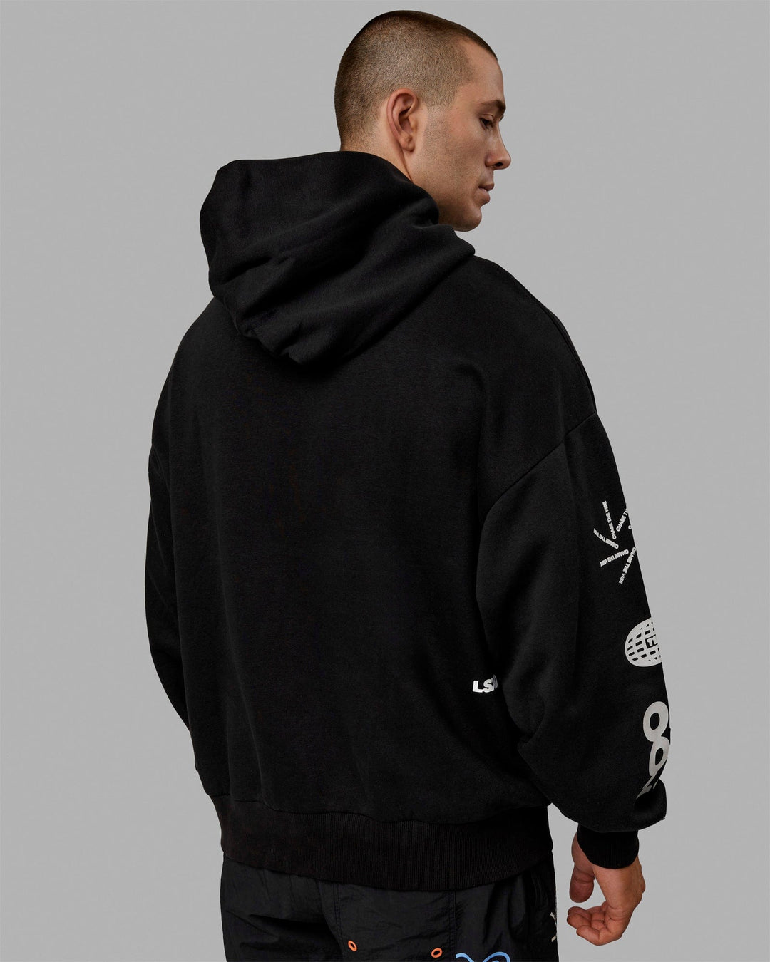 Unisex Millennium Hoodie Oversize - Black-Off White