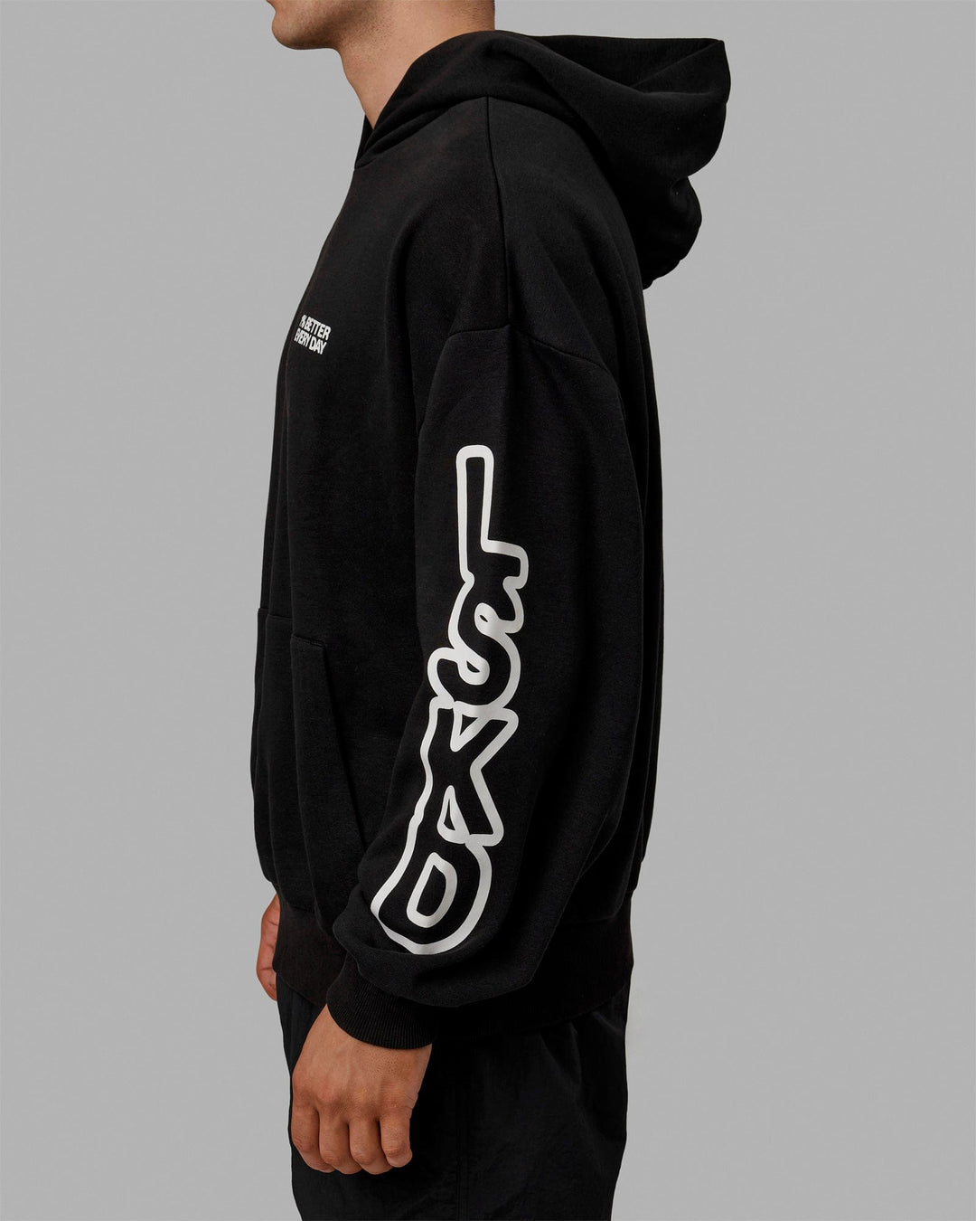 Unisex Millennium Hoodie Oversize - Black-Off White