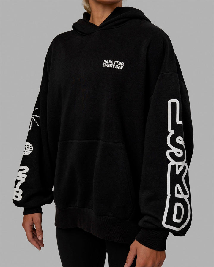 Unisex Millennium Hoodie Oversize - Black-Off White
