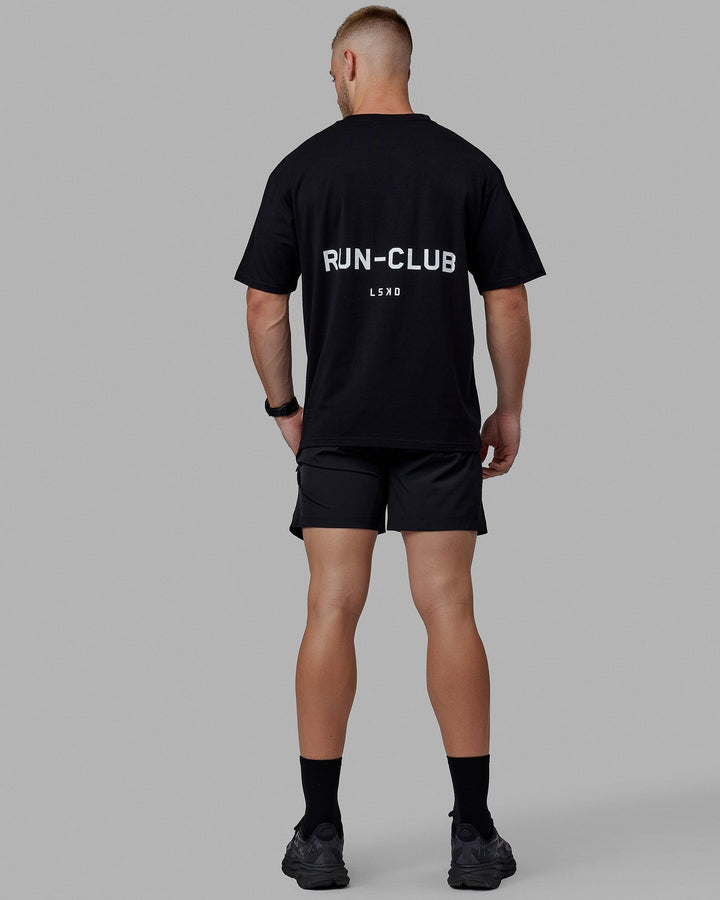 Unisex RUN–CLUB FLXCotton Tee Oversize - Black-White