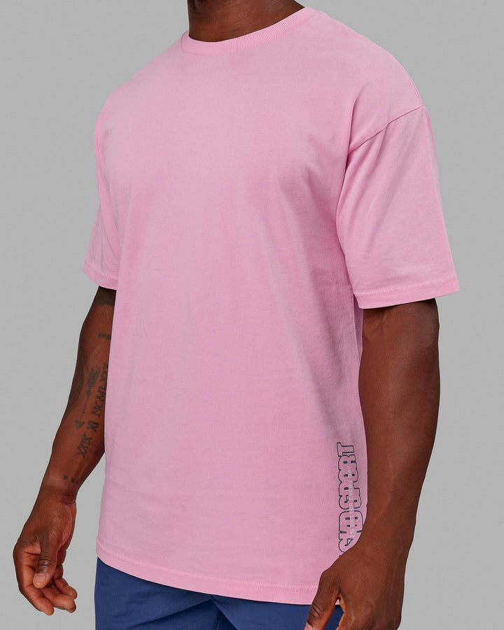 Unisex Washed Urban Heavyweight Tee Oversize - Pink Frosting-Galactic Blue