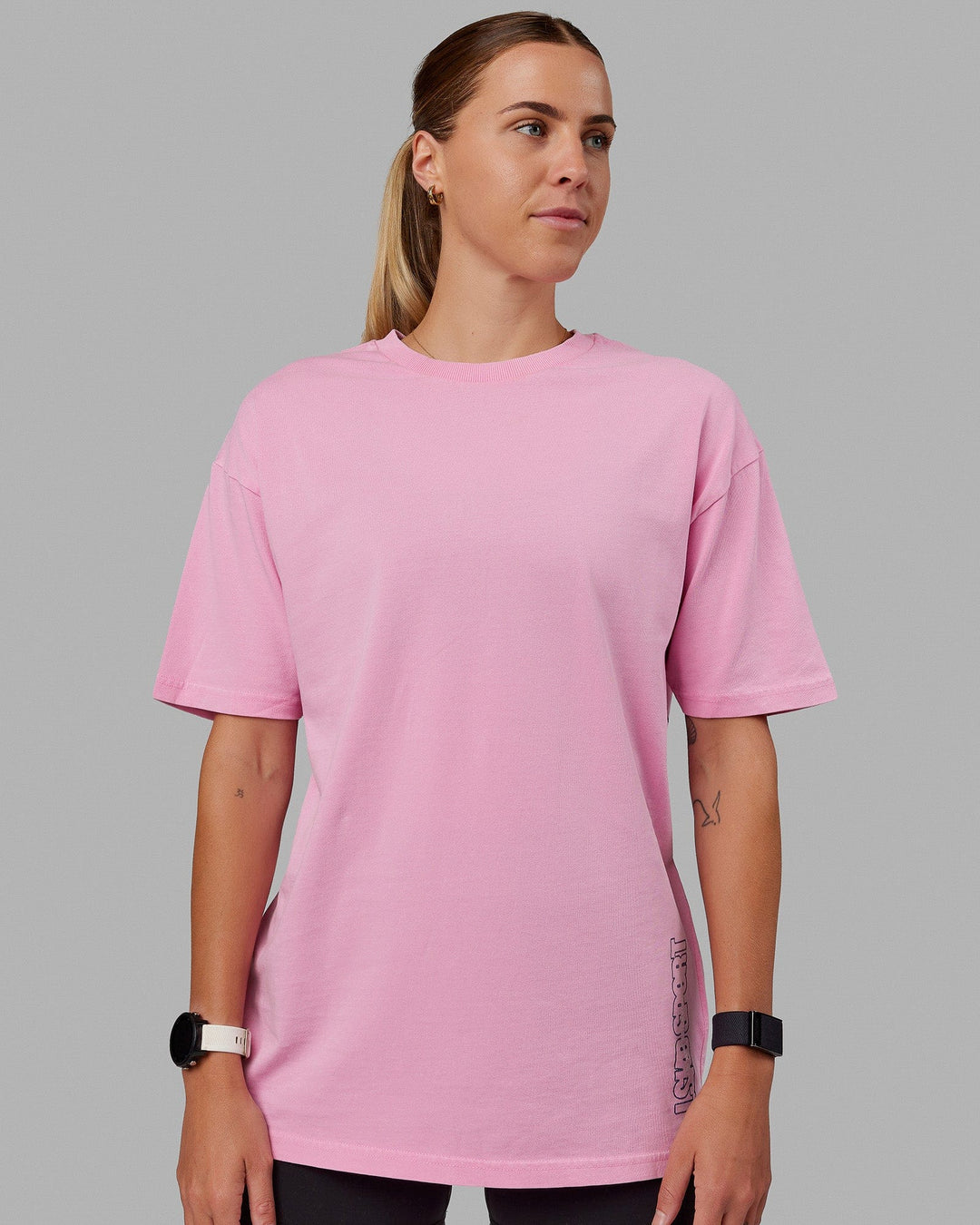 Unisex Washed Urban Heavyweight Tee Oversize - Pink Frosting-Galactic Blue