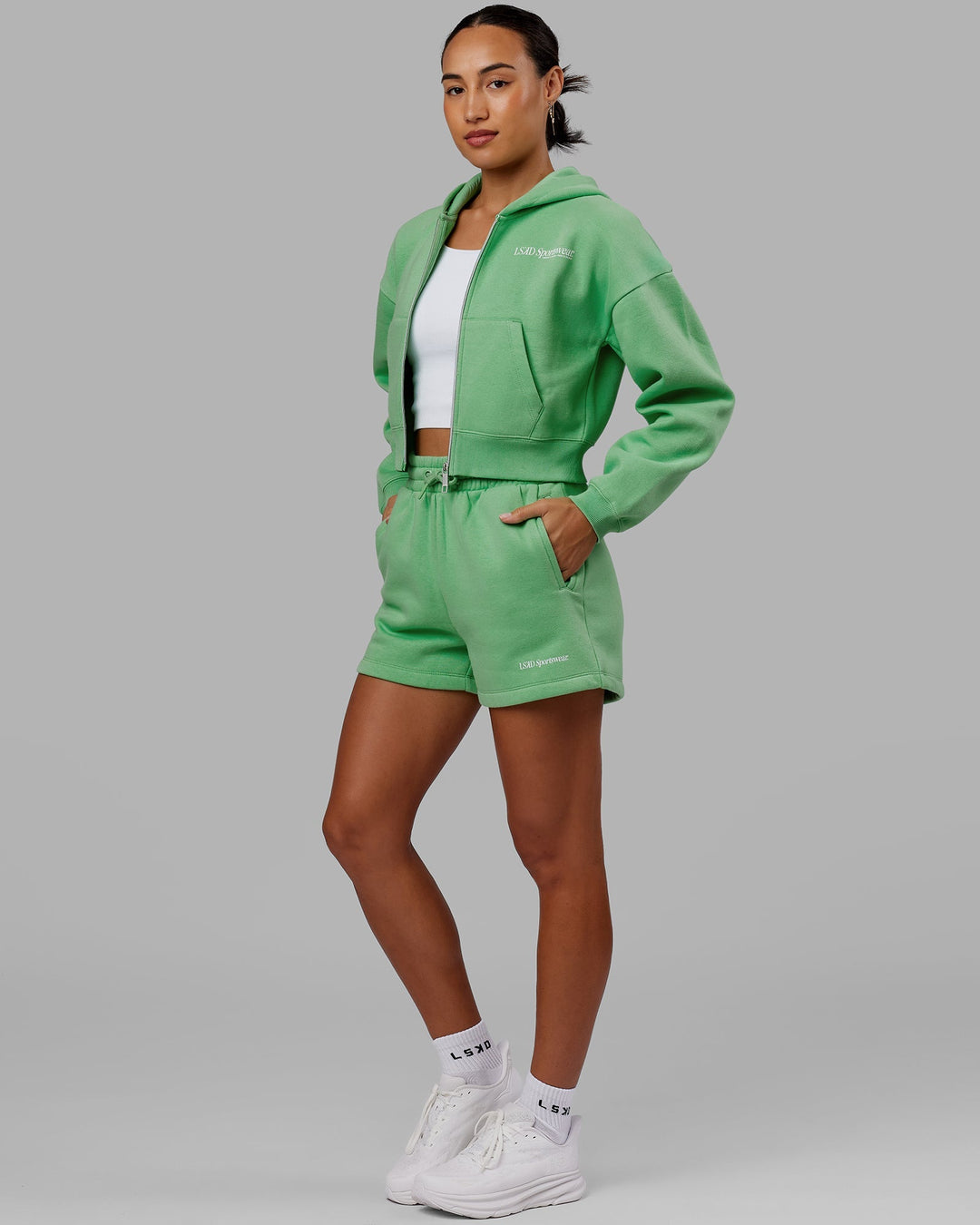 Motion Cropped Hoodie - Apple Mint