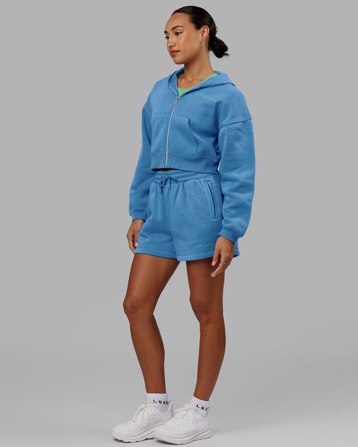 Motion Cropped Hoodie - Azure Blue