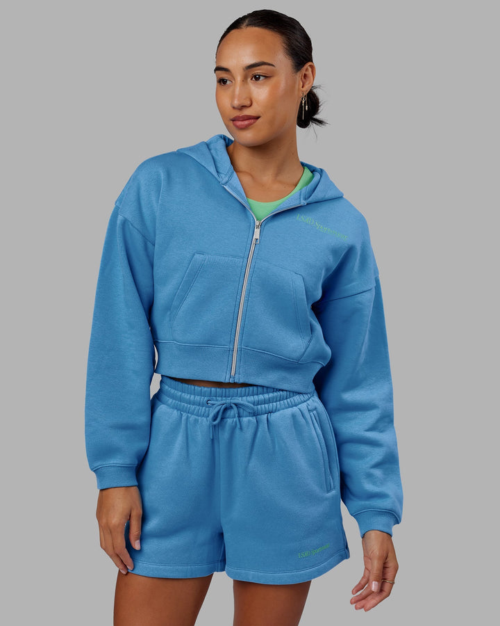 Motion Cropped Hoodie - Azure Blue