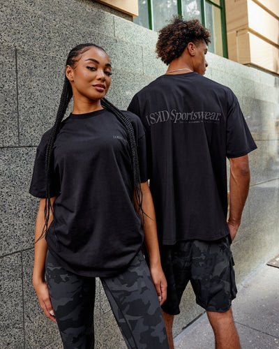 Unisex Motion FLXCotton Tee Oversize - Black-Black