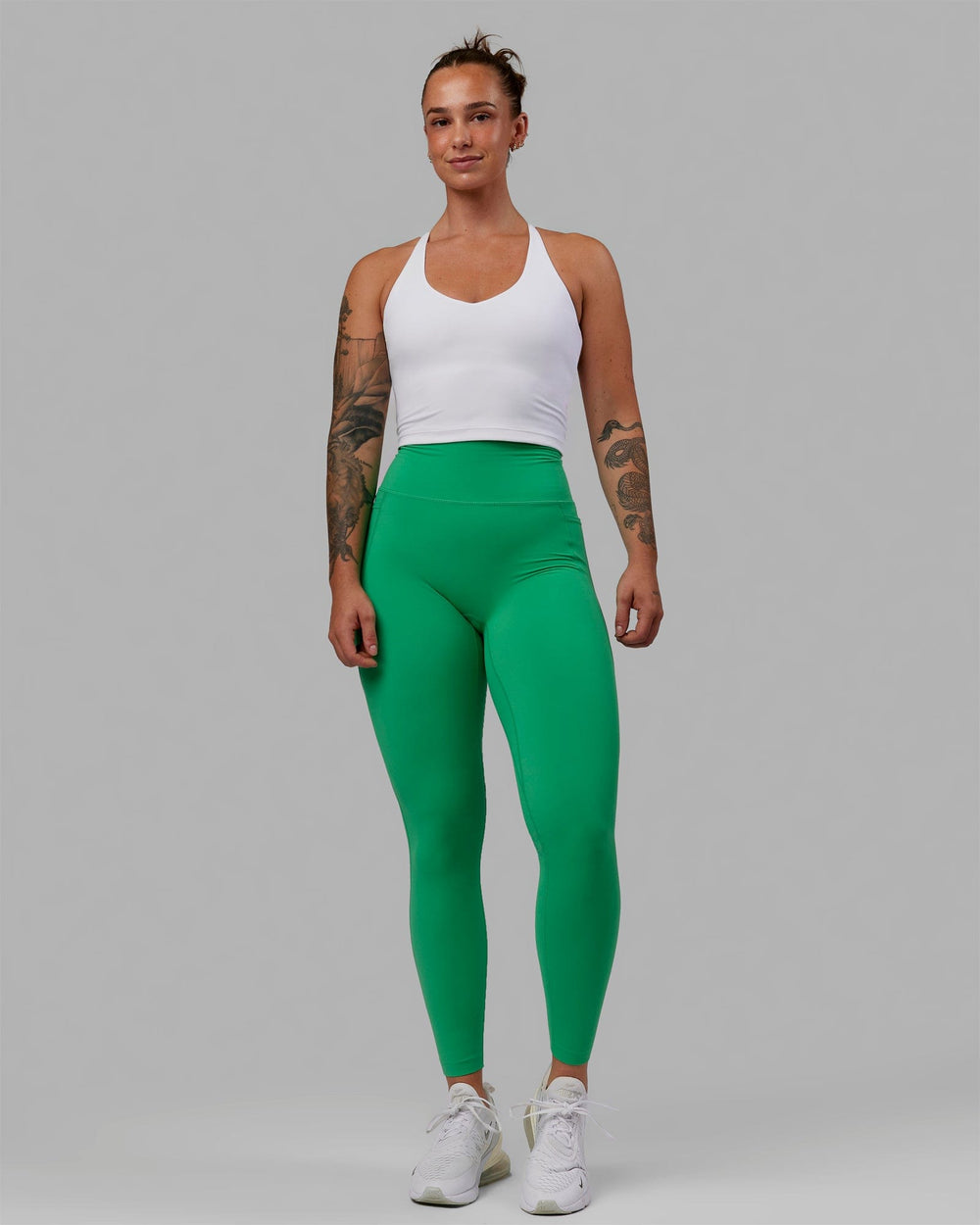 Elixir Full Length Leggings With Pockets - Holly Green