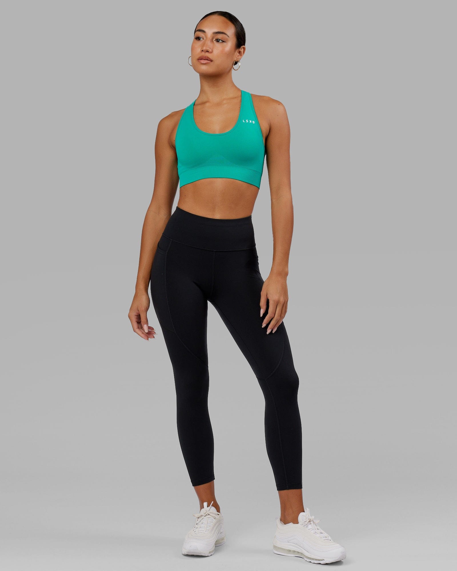 Rep Ultra High-Rise 7/8 Legging Pockets - Black-Hyper Teal