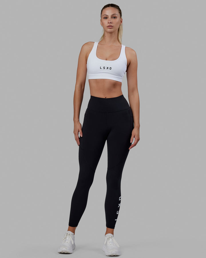 Rep Sports Bra Small Logo - White-Black