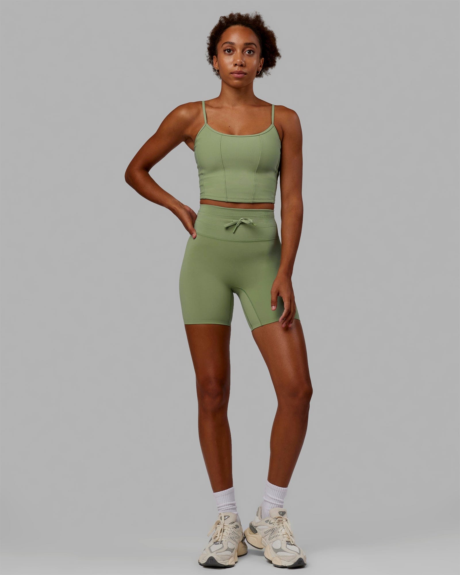 Woman wearing Resistance Ultra High-Rise 6" Short - Bayleaf