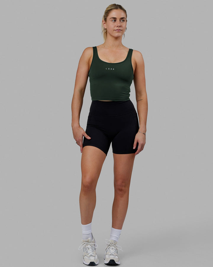 Staple Active Cropped Tank - Vital Green