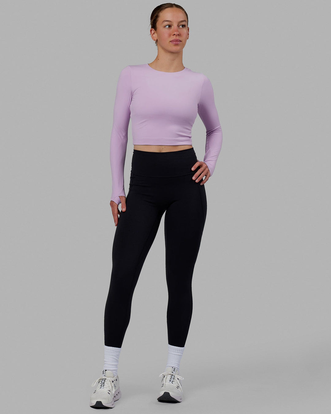 Staple LS Cropped Tee - Pale Lilac