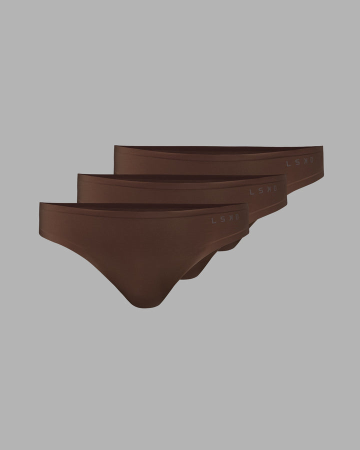 Seamless Thong 3 Pack - Cocoa
