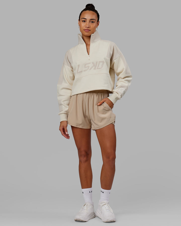 Slam 1/4 Zip Sweater - Bone-Pumice Stone