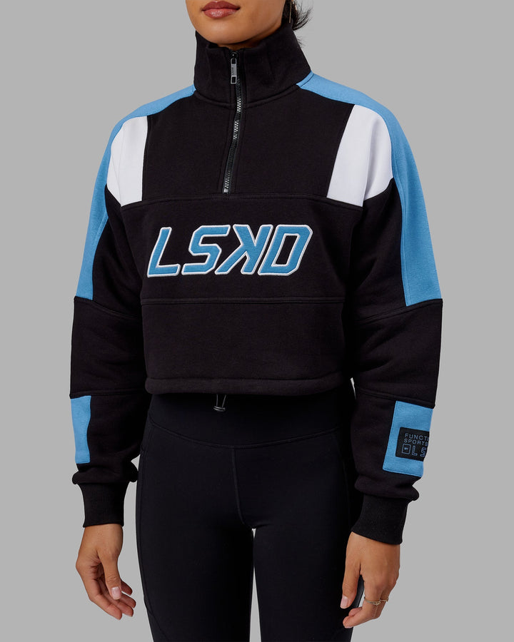 Slam 1/4 Zip Sweater - Black-Azure Blue