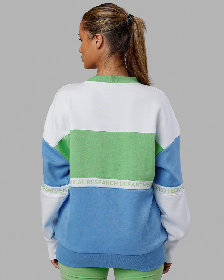 Unisex Sportif Sweater Oversize - Azure Blue-Apple Mint