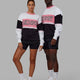 Unisex Sportif Sweater Oversize - Black-Peony Pink