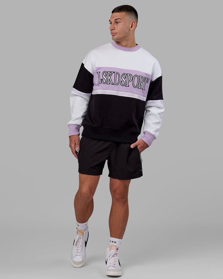 Unisex Sportif Sweater Oversize - Purple-Multi