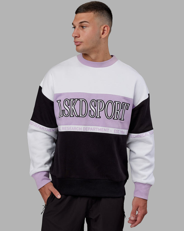 Unisex Sportif Sweater Oversize - Purple-Multi