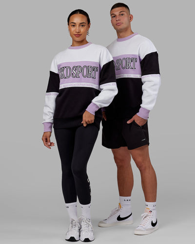 Unisex Sportif Sweater Oversize - Purple-Multi
