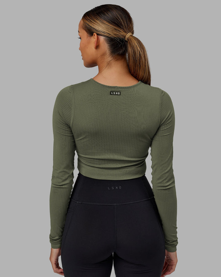 Ultra Soft Seamless LS Top - Olive Fade