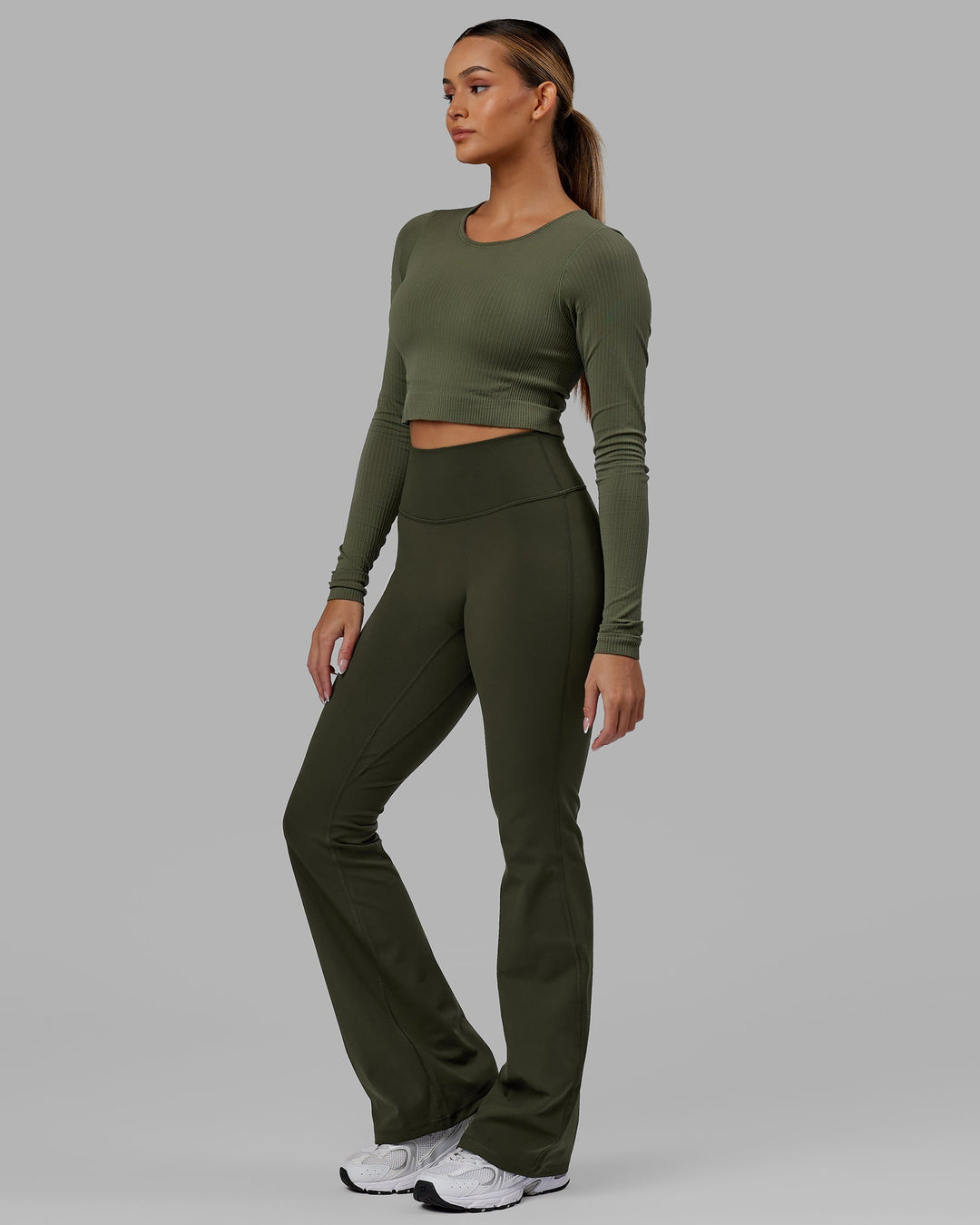 Ultra Soft Seamless LS Top - Olive Fade
