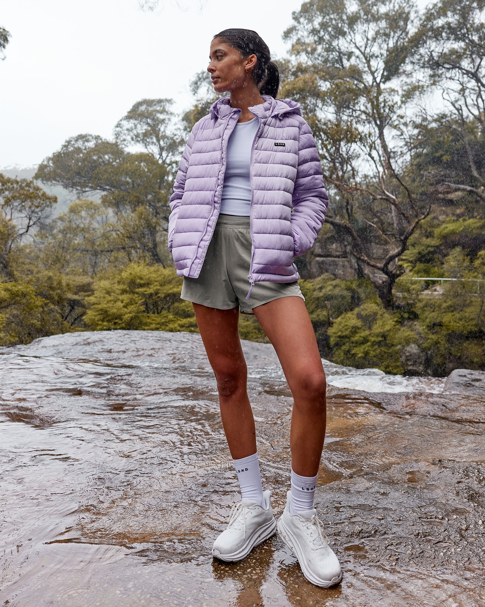 Lilac deals jacket outfit