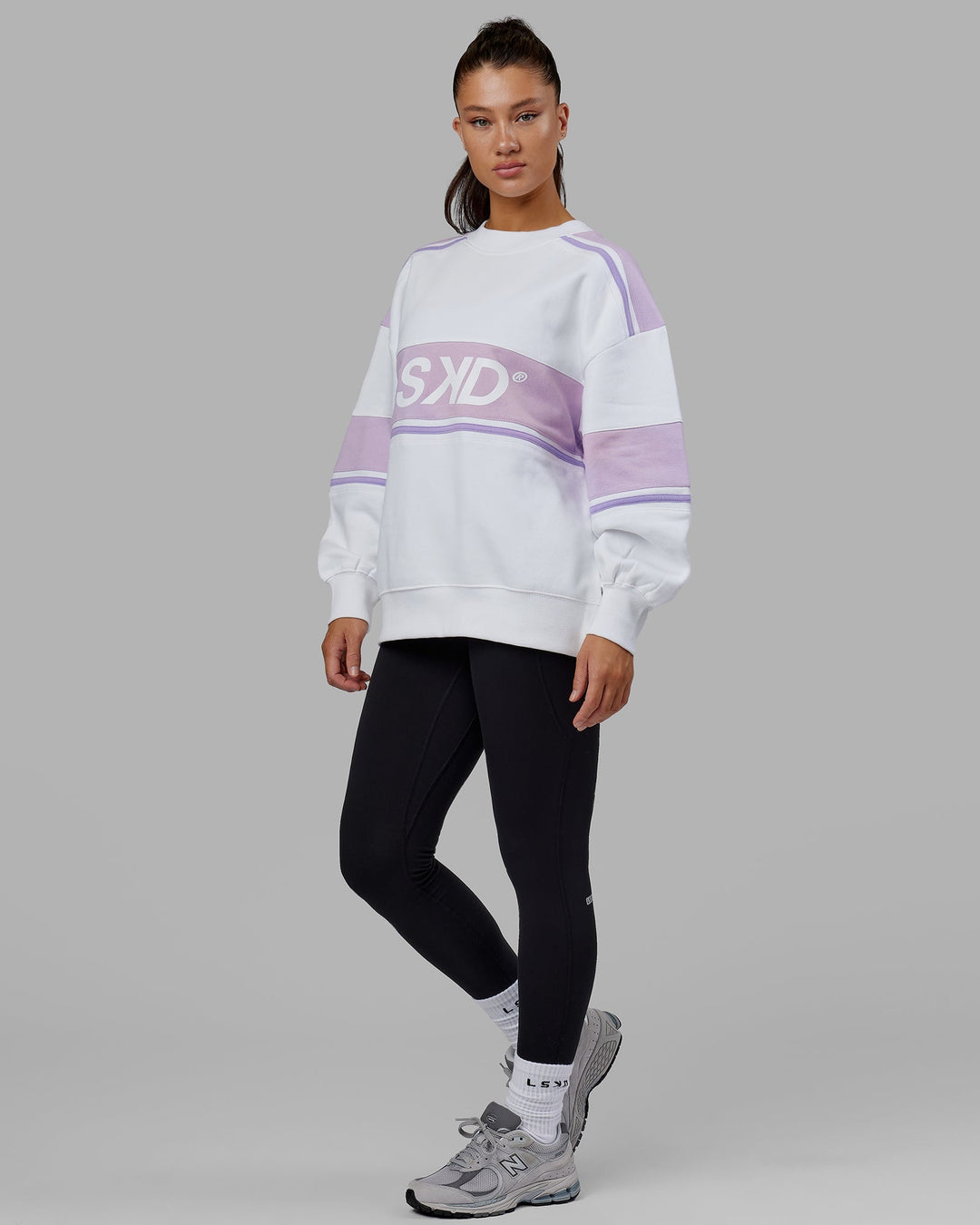 Unisex A-Team Sweater Oversize - White-Pale Lilac