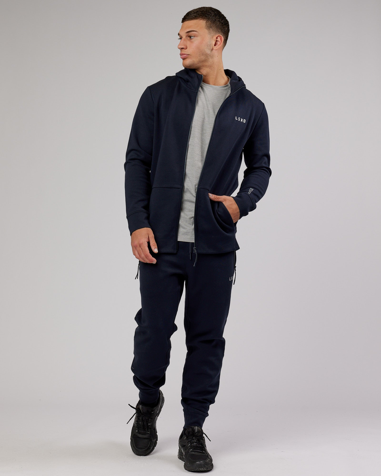 Athlete ForgedFleece Zip Up Hoodie Dark Navy