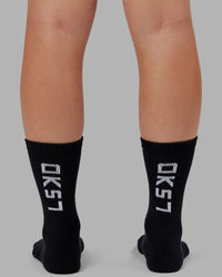 Brand Crew Sock - Black