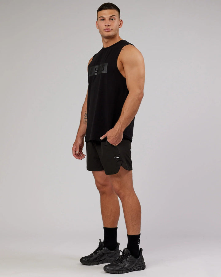Man wearing Competition 5" Performance Short - Black