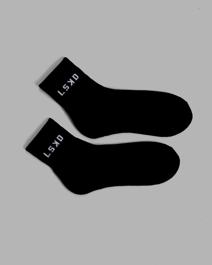 Daily 3 Pack Quarter Socks - Black-White
