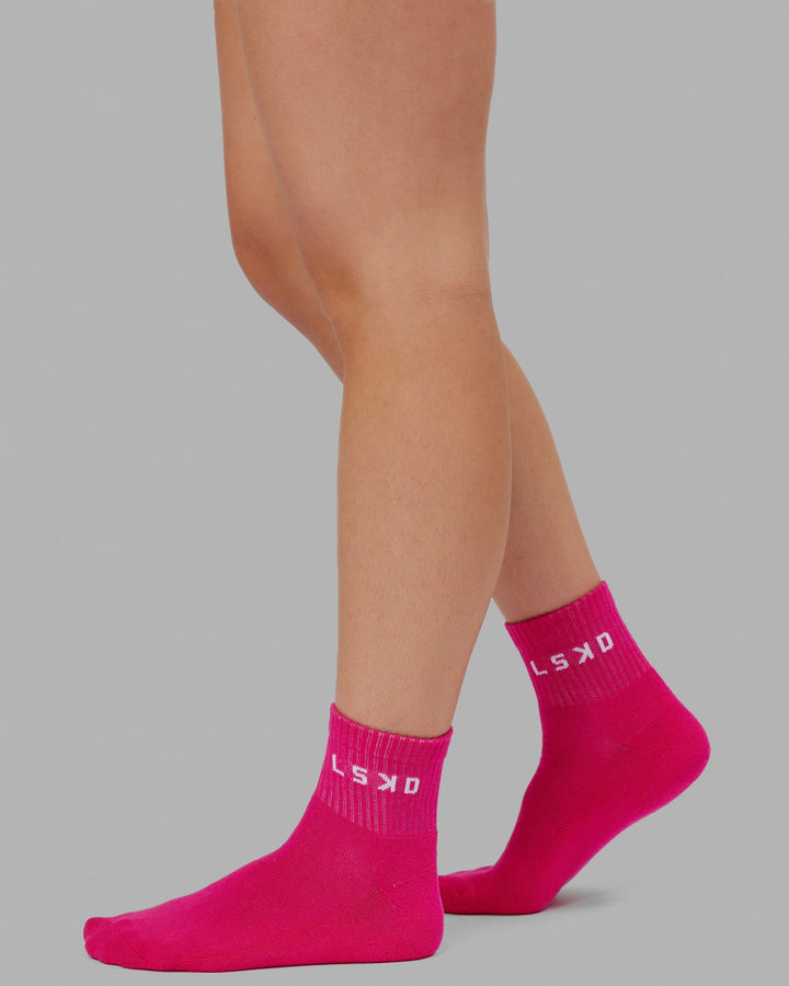 Daily Quarter Sock 3 Pack - Multi Pink