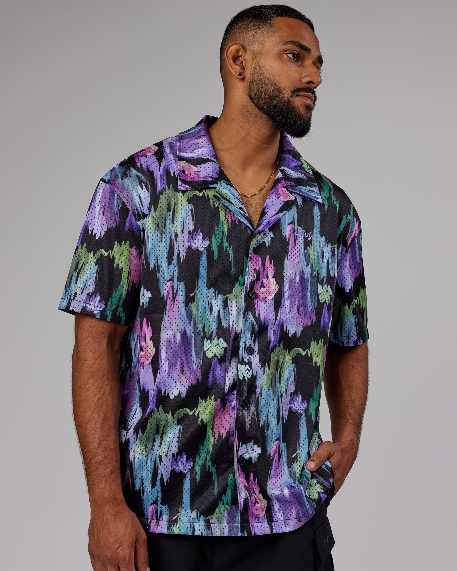 Expression Short Sleeve Mesh Shirt - Hyper Floral Black – LSKD US