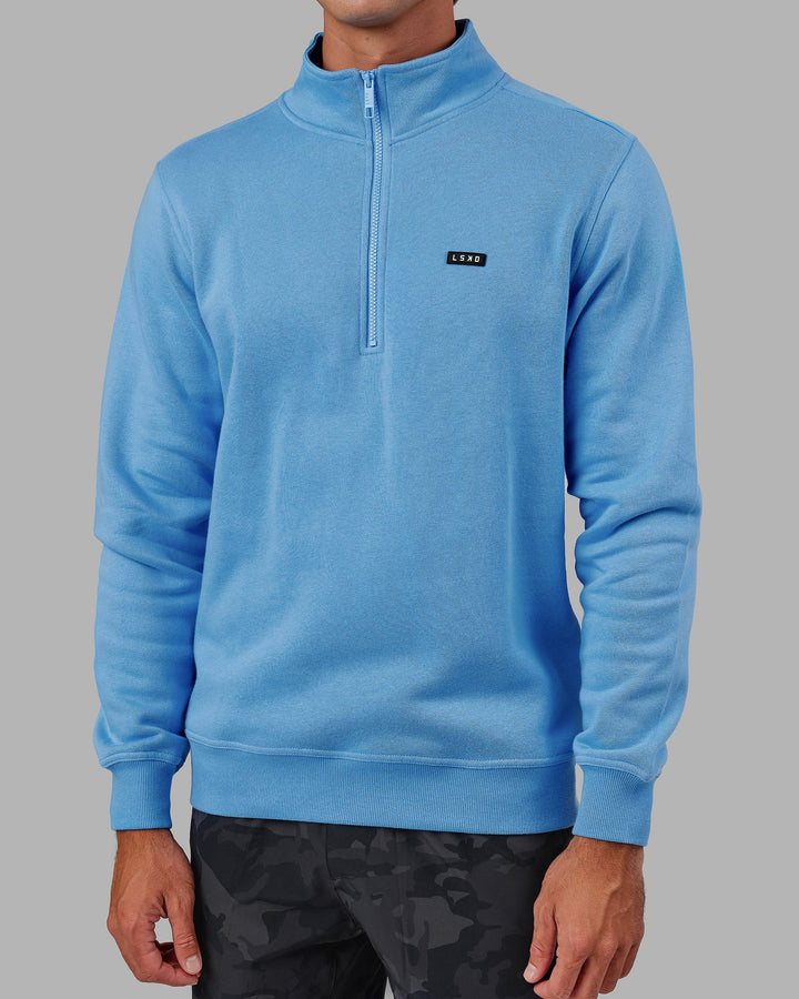 Unisex Fundamental 1/4 Zip Sweater - Azure Blue