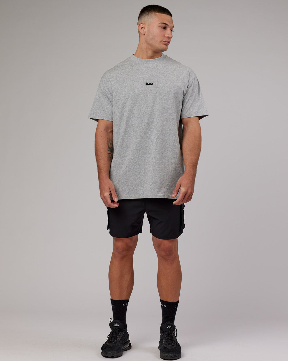 Fundamental FLXCotton Tee Longline Oversize - Light Grey Marl