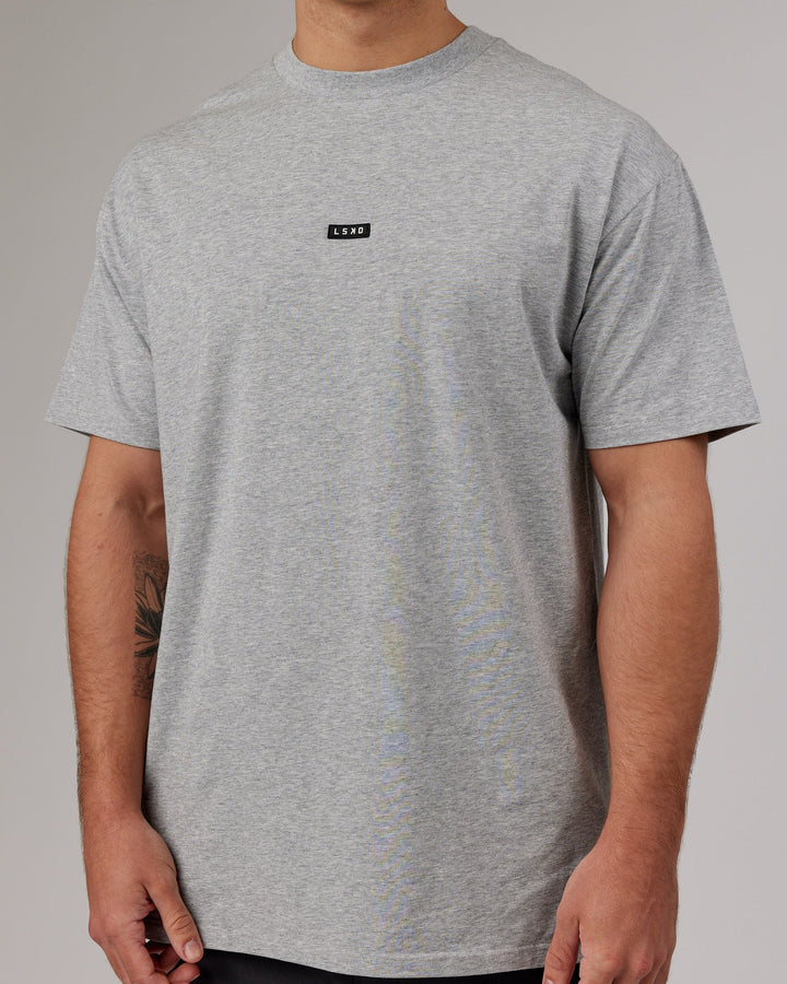Fundamental FLXCotton Tee Longline Oversize - Light Grey Marl