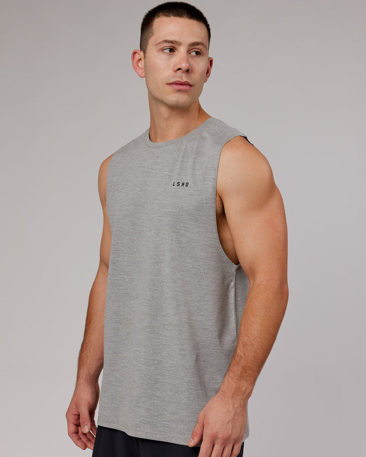 Perform VapourFLX Muscle Tank - Light Grey Marl
