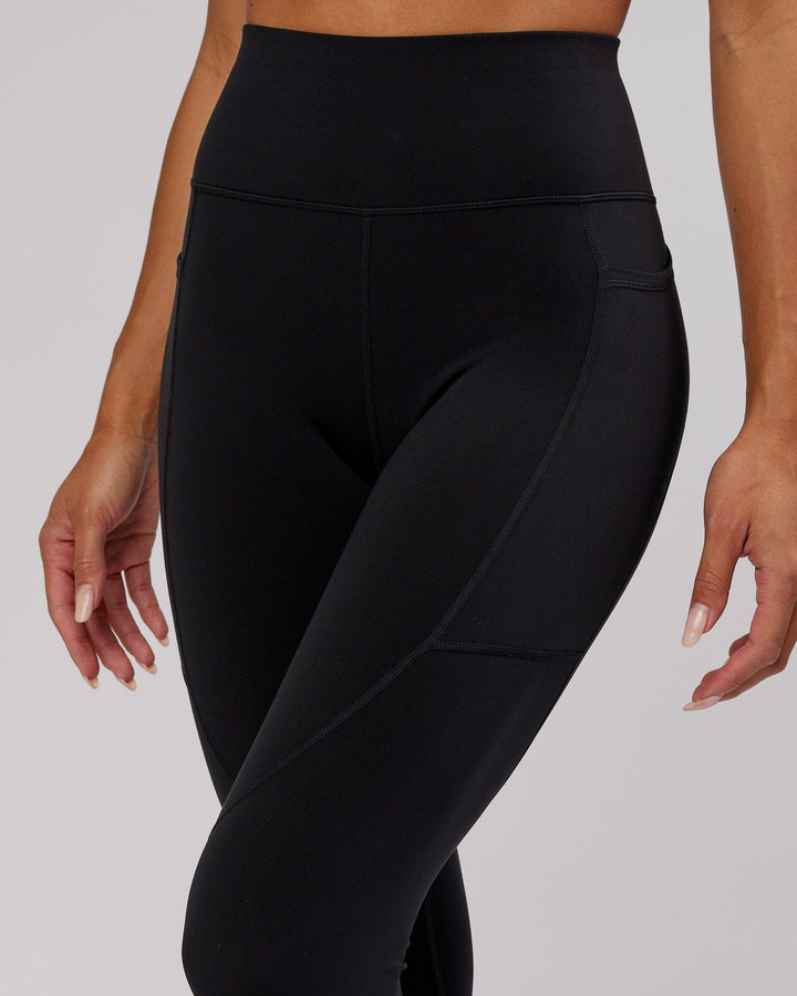 Rep Full Length Legging - Black-Hyper Teal