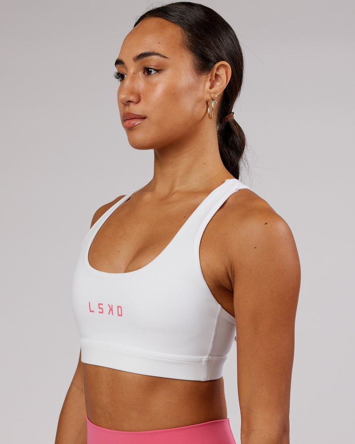 Rep Sports Bra Small Logo - White-Flamingo