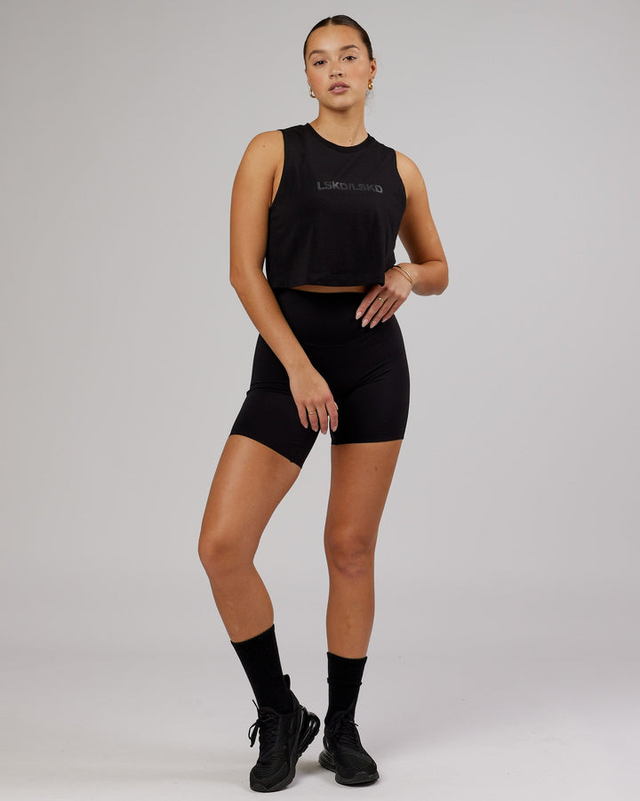 Speedway FLXCotton Cropped Tank - Black