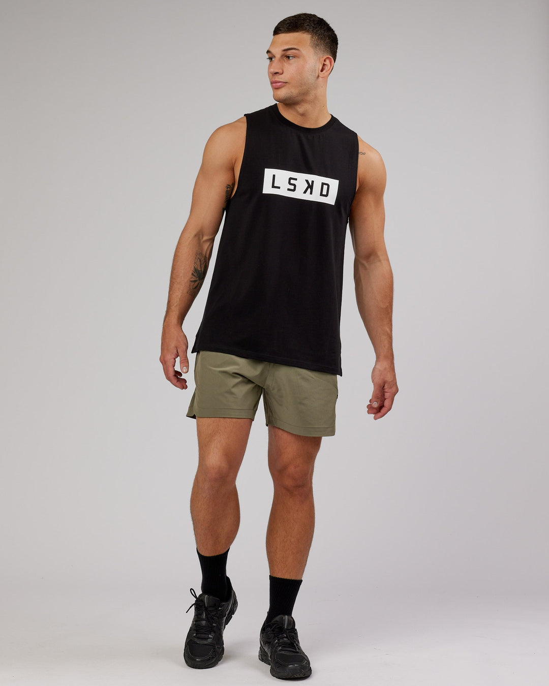 Strength FLXCotton Training Fit Tank - Black-White