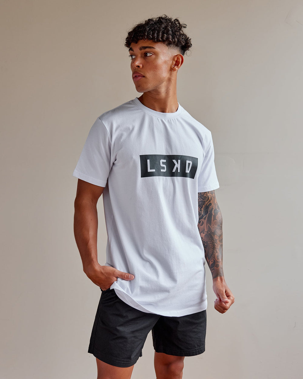 Strength FLXCotton Tee - White-Black