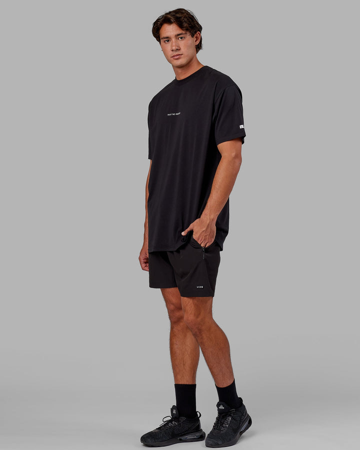 Trust The Process FLXCotton Tee Longline Oversize - Black