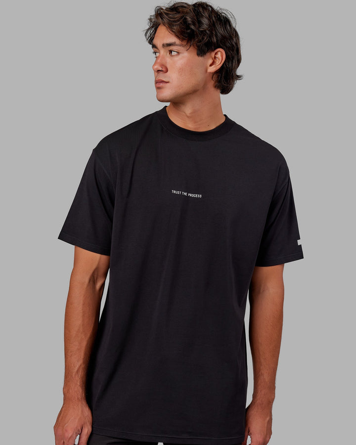 Trust The Process FLXCotton Tee Longline Oversize - Black