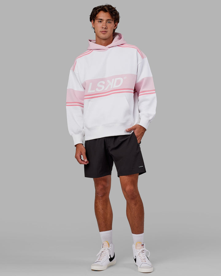Unisex A-Team Hoodie Oversize - White-Petal Pink