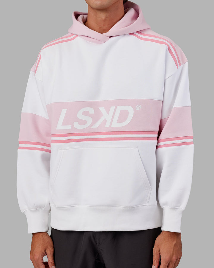 Unisex A-Team Hoodie Oversize - White-Petal Pink