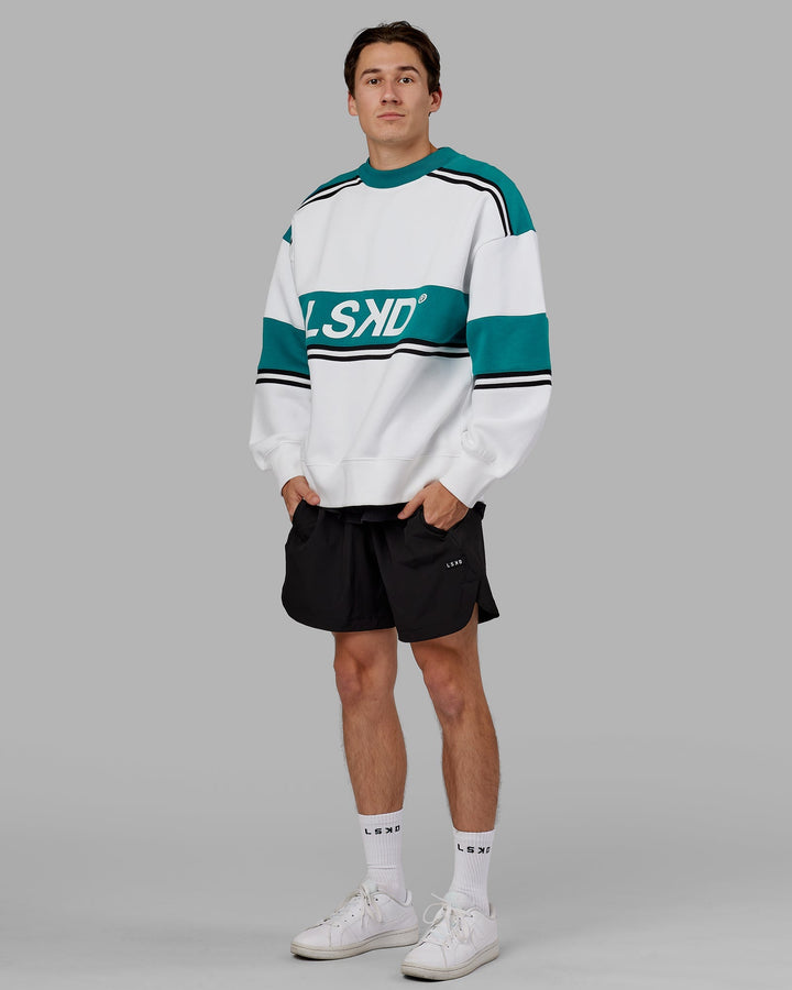 Unisex A-Team Sweater Oversize - White-Deep Lake